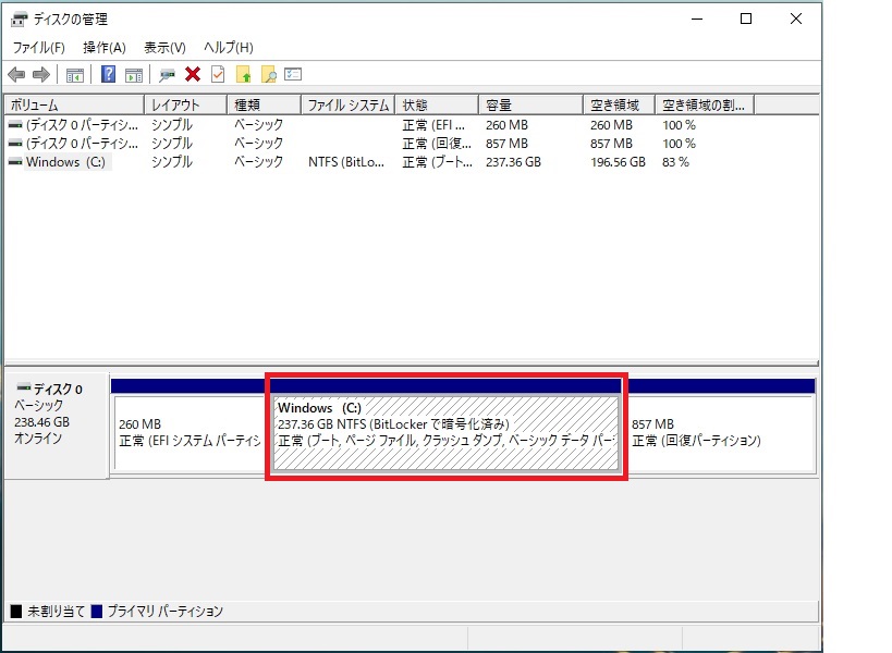 ディスクの管理