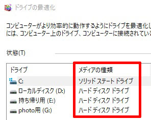 ドライブの最適化
